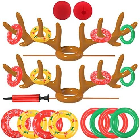 Uniqhia 2022-NEW-VERSION Inflatable Reindeer Antler Ring Toss Game, 2 Anlters & 11 Rings, Christm... | Amazon (CA)