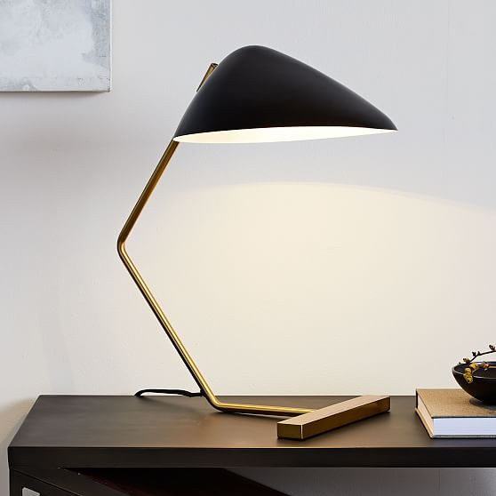 Curvilinear Mid-Century Table Lamp Dark Bronze (20"") | West Elm (US)