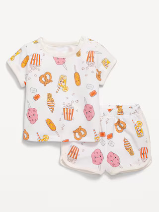 Printed French-Terry Ringer T-Shirt and Shorts Set for Baby | Old Navy (US)