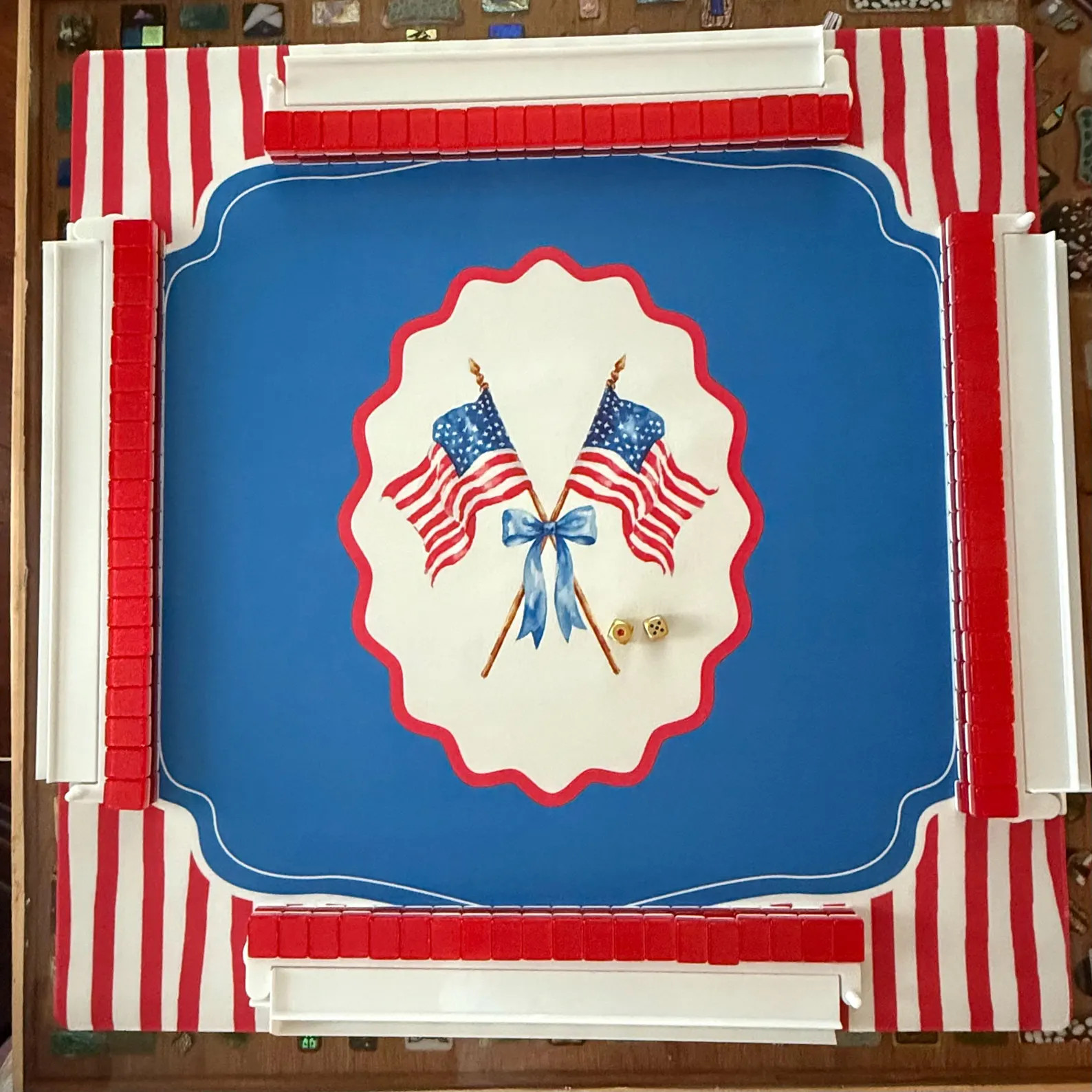 Patriotic Mahjong Mat American Flag Mahjongg Game Mat Mahj Ongg Game Night USA Mahj Table Mat Mah... | Etsy (Global)