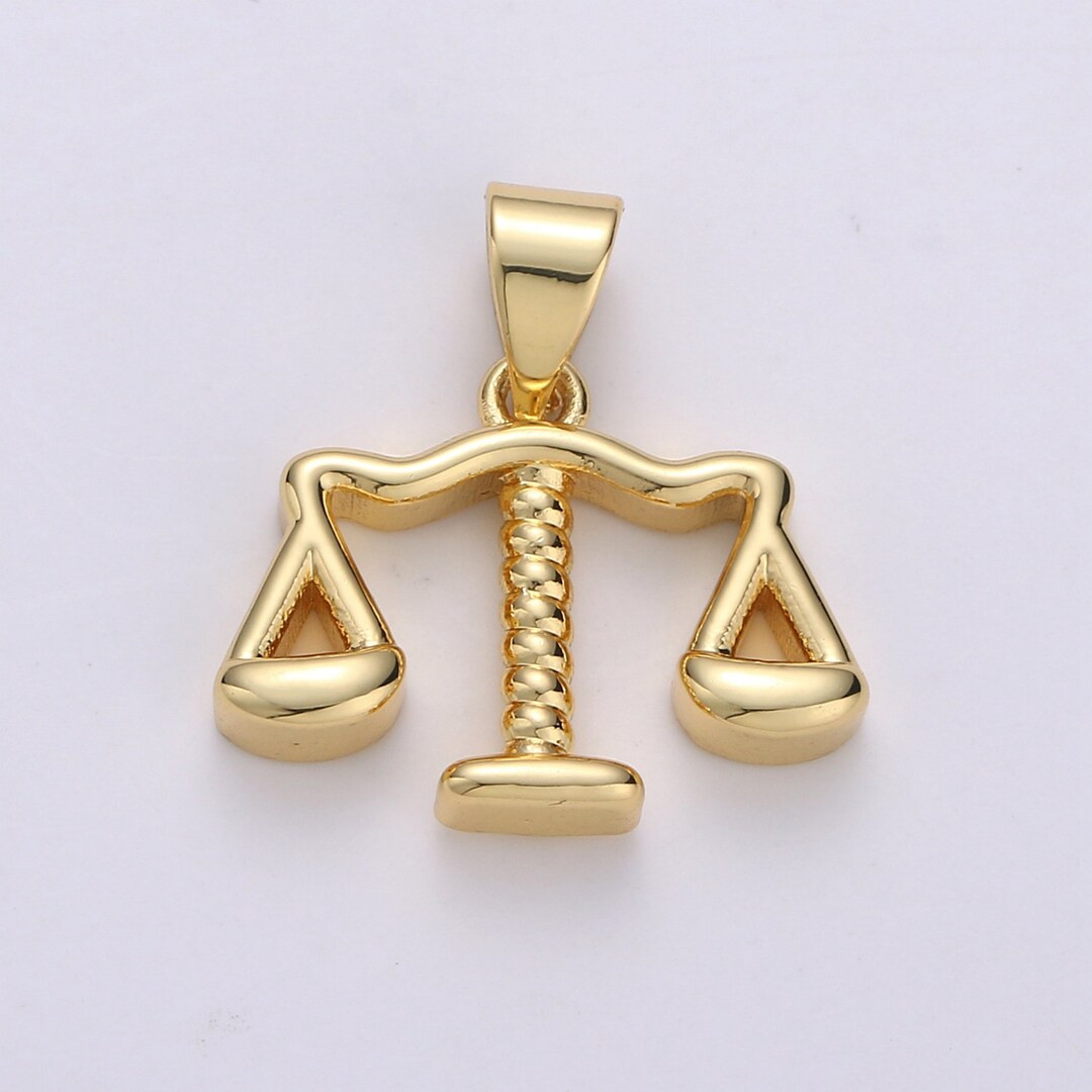 14k Gold Libra Charms, Gold Scale of Justice Pendant, Dainty Scales Jewelry Minimalist Jewelry Ma... | Etsy (US)