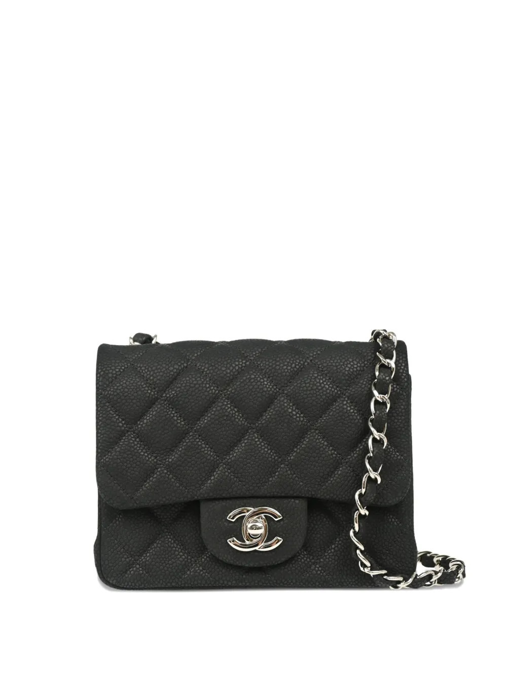 CHANEL Pre-Owned 2013 mini Classic Square Flap 17 shoulder bag - Black | Farfetch Global