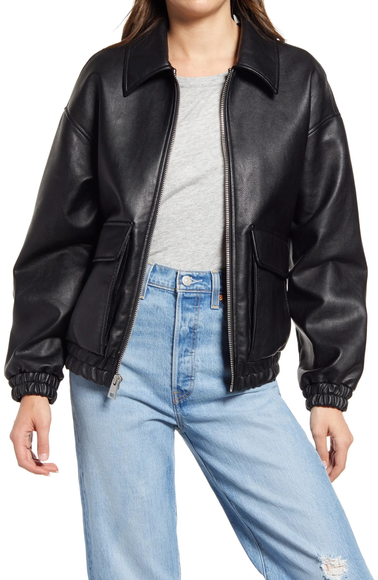 Levis® Women's Faux Leather Dad Bomber Jacket | Nordstrom