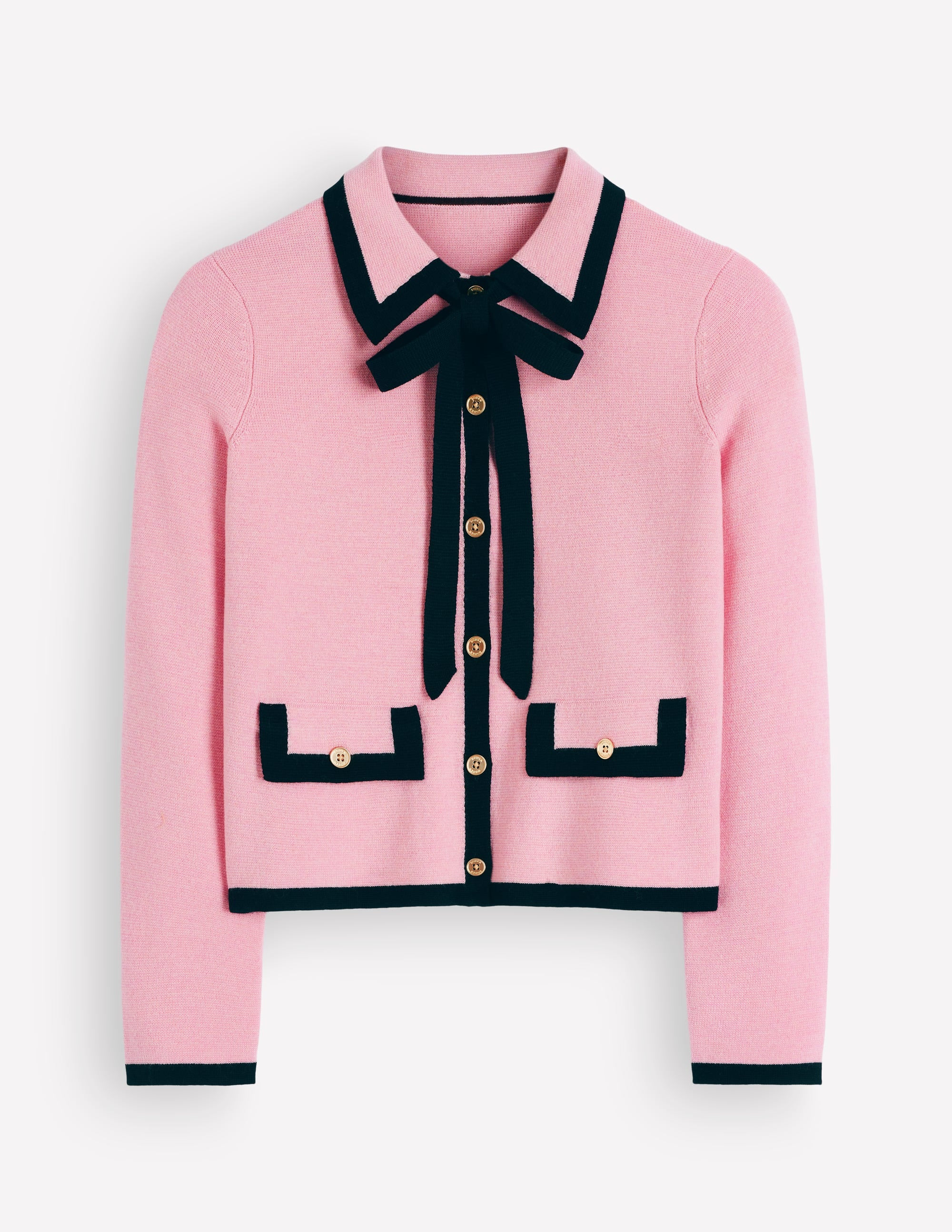 Elizabeth Bow Knitted Jacket-Spring Blossom Pink | Boden (US)