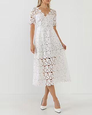 Endless Rose All Over Lace Midi Dress | Express