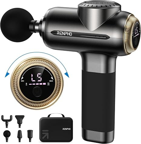 RENPHO Massage Gun with 8-12mm Adjustable Amplitude, Valentine Gifts, Handheld Percussion Deep Ti... | Amazon (US)