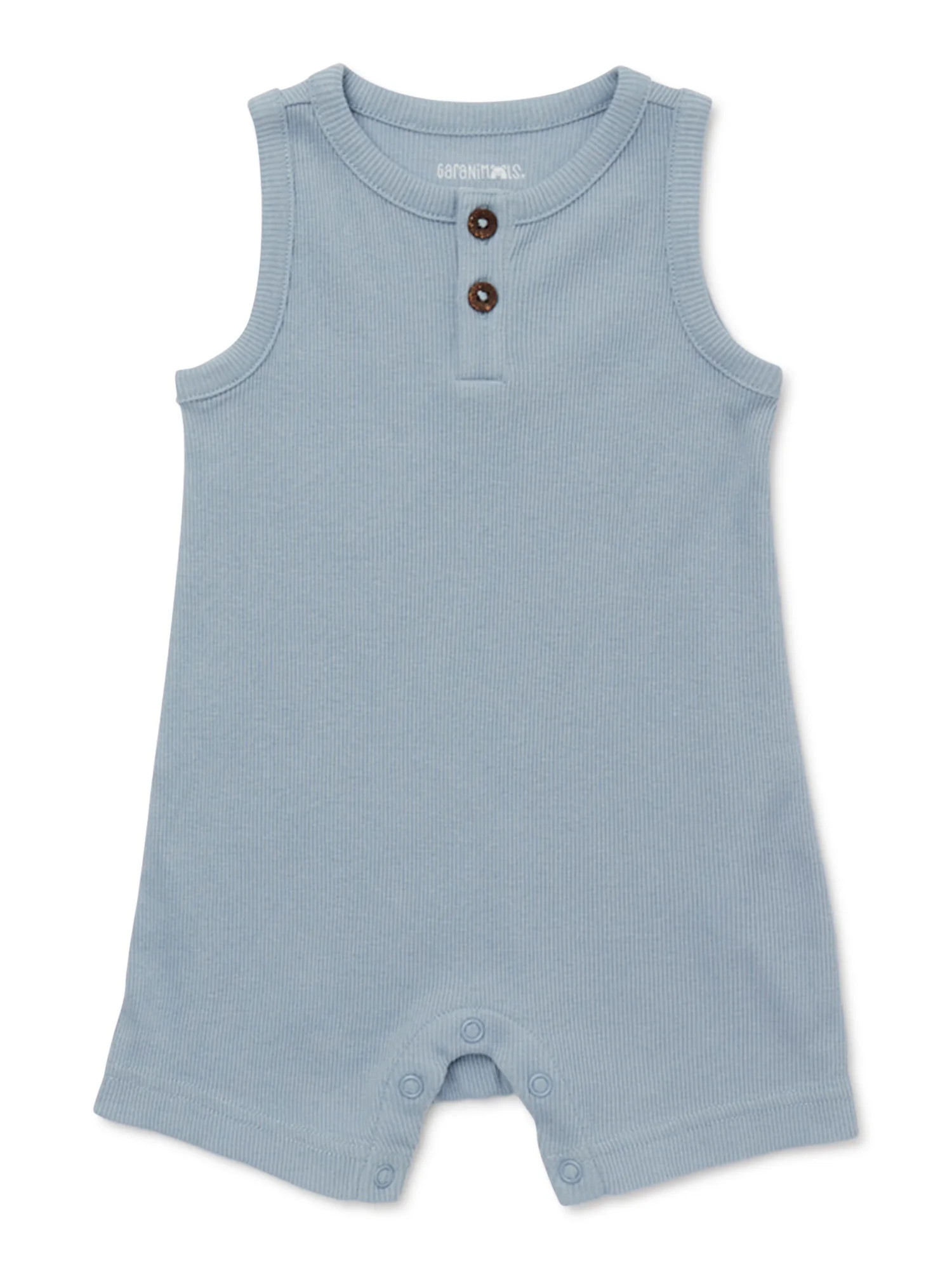 Garanimals Baby Boy Solid Tank Henley Romper, Sizes 0-24 Months - Walmart.com | Walmart (US)
