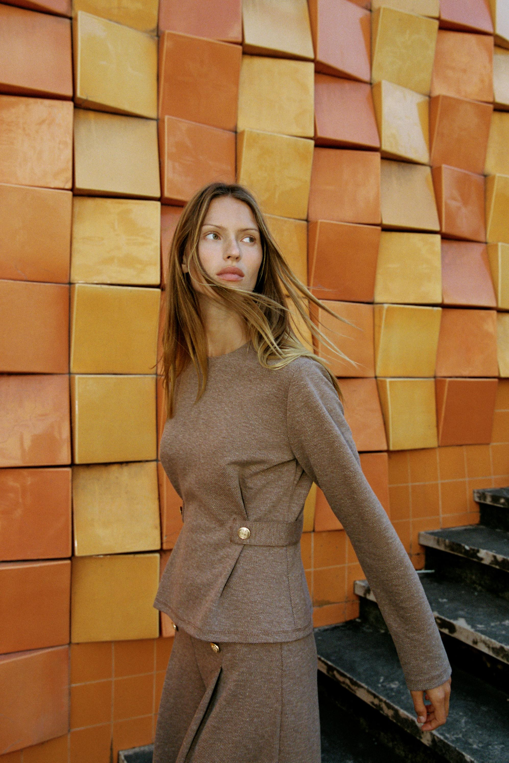 BUTTONED TWILL TOP | Zara US