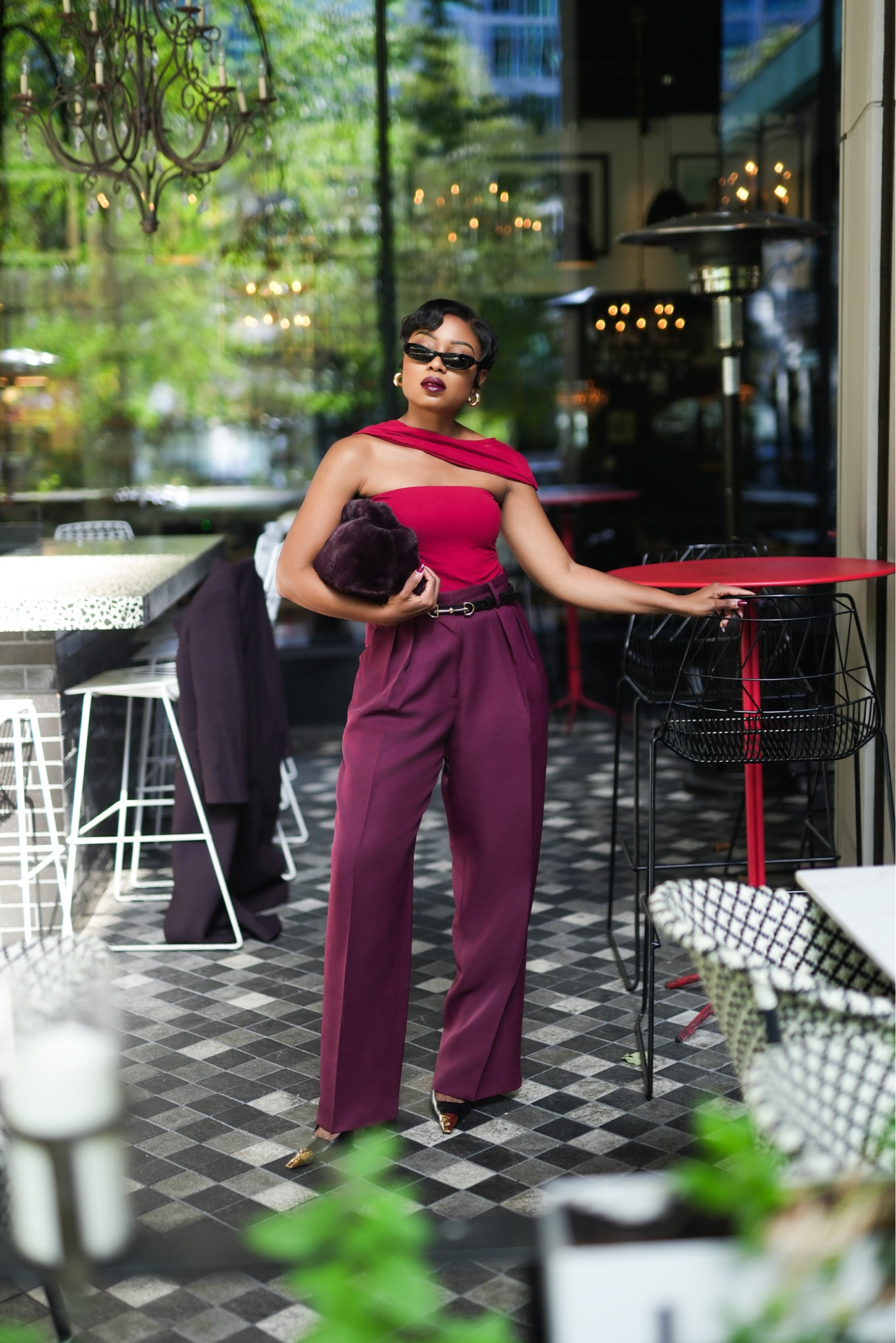 Bold hues for the holiday season ✨🍷 Embracing fall tones with a festive twist—because statement looks never go out of style. Are you team rich burgundy this season? 💃🏾 #HolidayFashion #FallColors 

#LTKHoliday #LTKParties