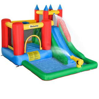 6-in-1 Kids Bounce House Inflatable Water Slide with Pool, Water Cannon, Jumping Castle Kids Backyard Activity Outdoor | The Home Depot