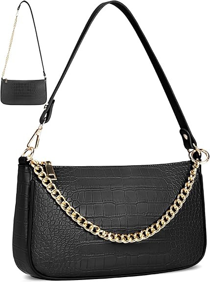 NUBILY Shoulder Bag Purse for Women Croc Small Classic Clutch Handbag Wallet Classic Crossbody Ba... | Amazon (US)
