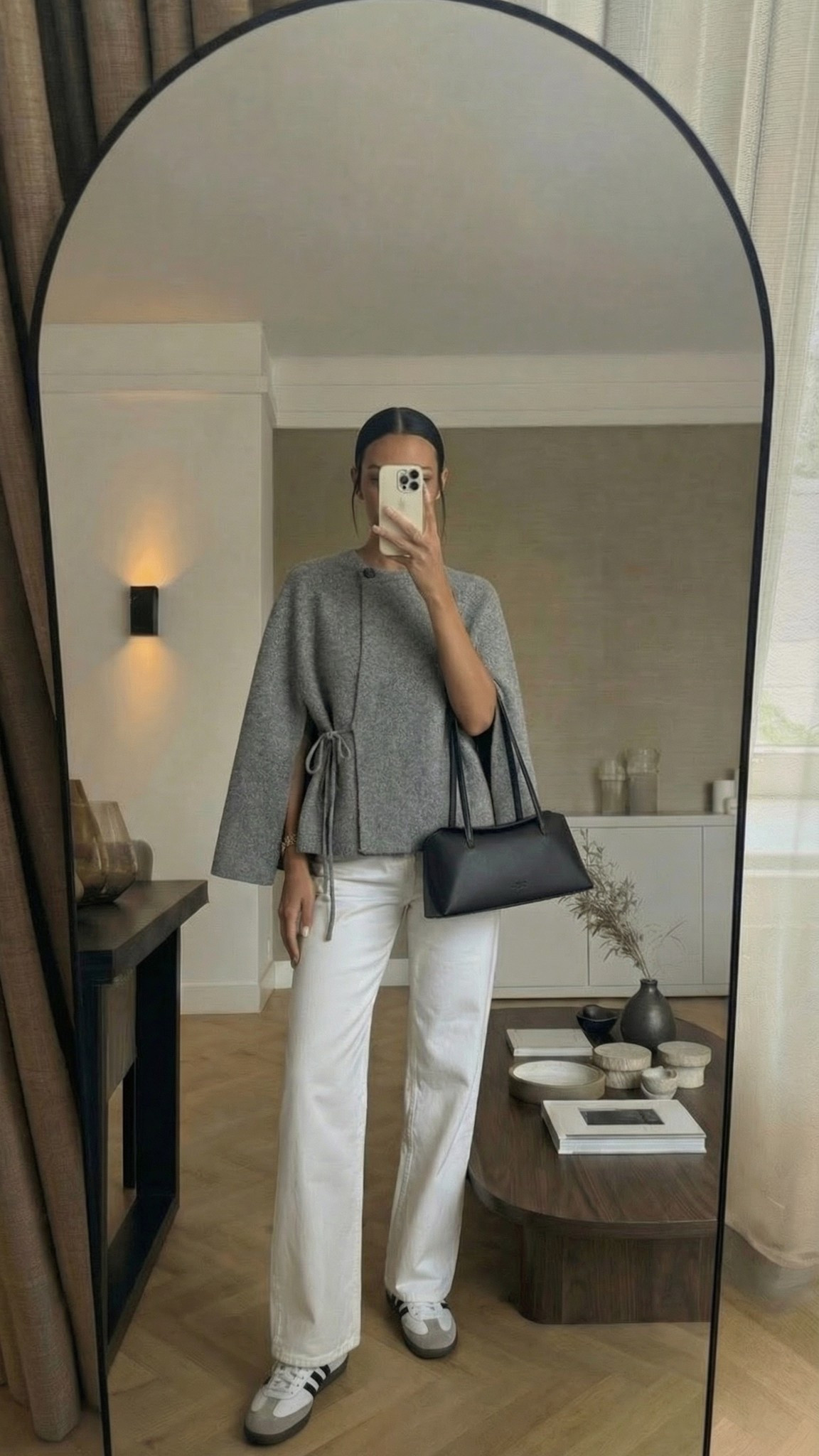 Grey cardigan outfit🩶

Tags: grey cardigan outfit, white jeans outfit, black shoulder bag, adidas sambas outfit, workwear outfit, work outfit 

#LTKeurope #LTKworkwear #LTKuk