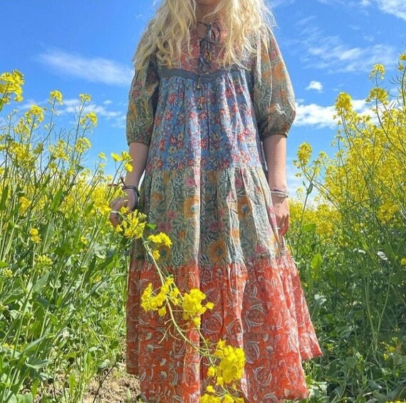 Hand Block Printed Dress Summer Dress Handmade Cotton | Etsy | Etsy (US)