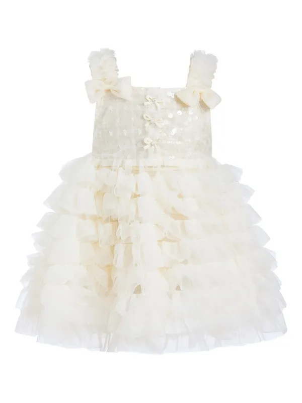 Tulleen Ruffled Tulle Dress | White | FARFETCH | Farfetch Global