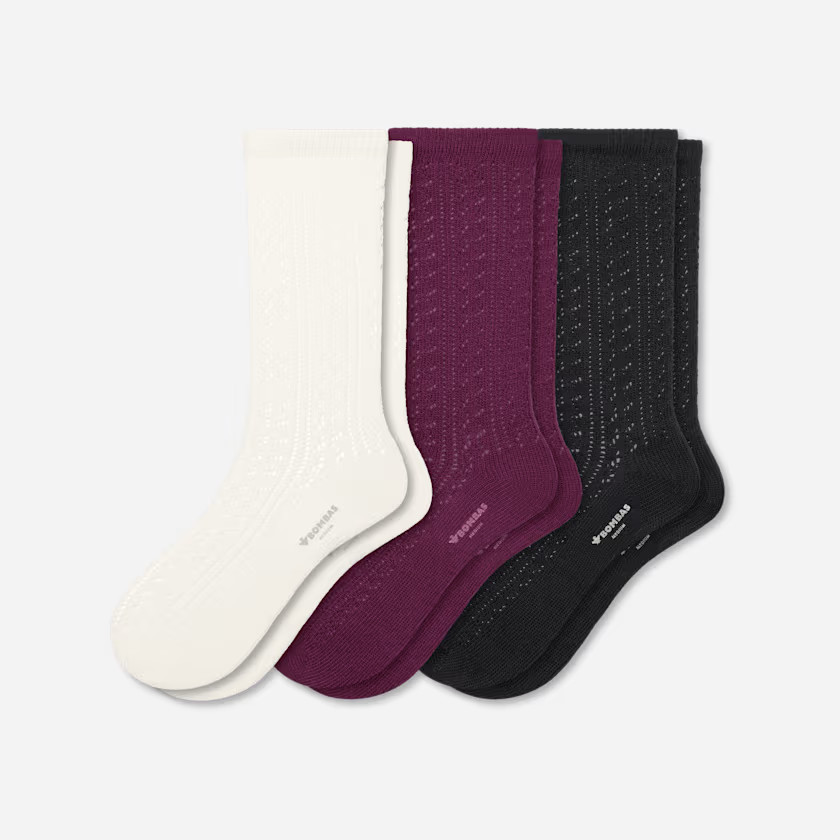 Women’s Pointelle Calf Sock 3-Pack | Bombas