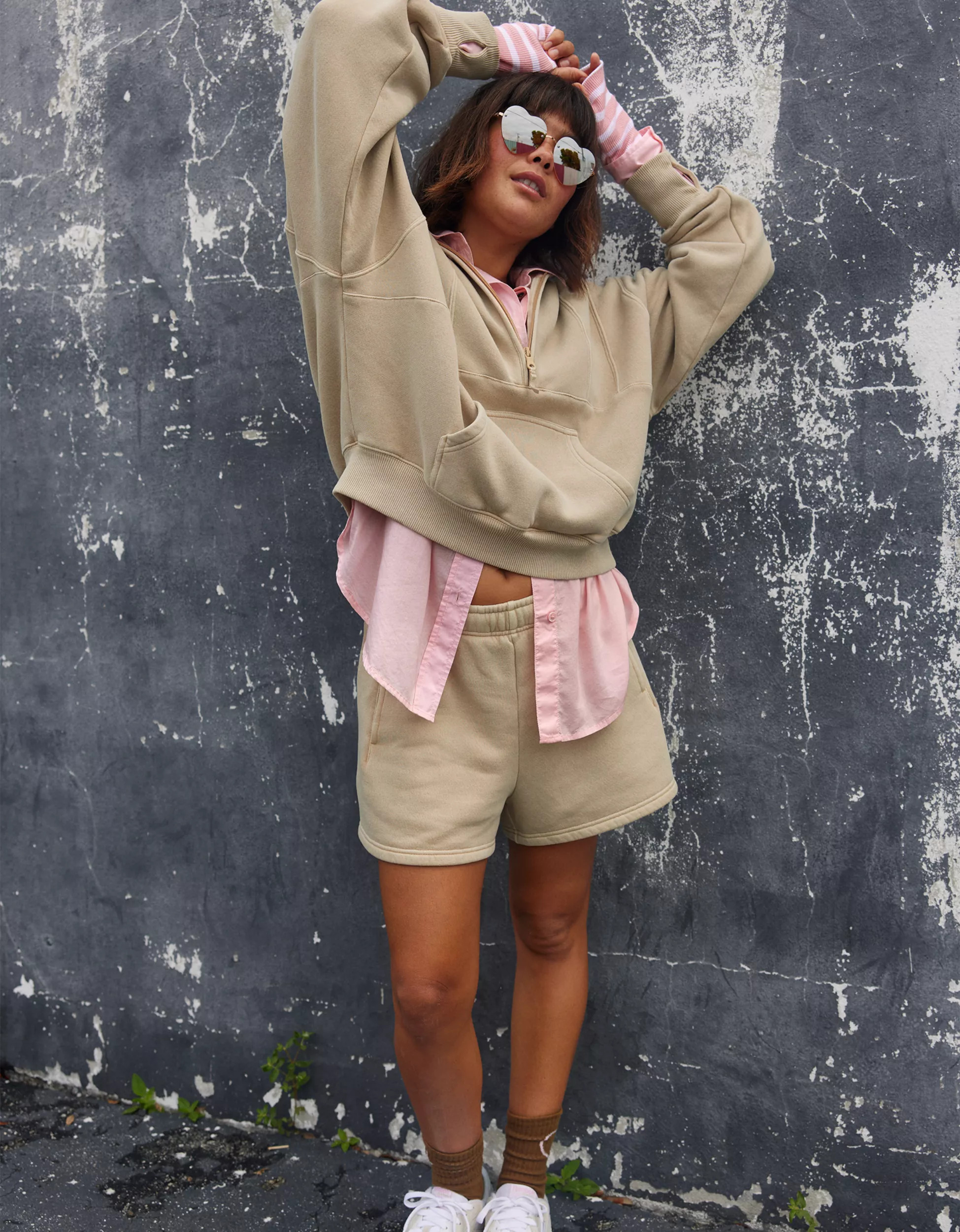 OFFLINE By Aerie Cloud Fleece Quarter Zip Sweatshirt | Aerie