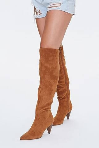 Faux Suede Over-the-Knee Boots at Forever 21 , Brown | Forever 21 (US)