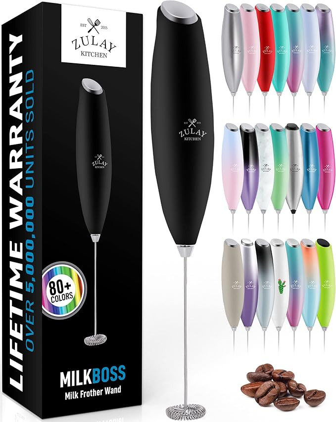 Zulay Milk Frother Wand Drink Mixer with Proprietary Z Motor Max - Handheld Frother Electric Whis... | Amazon (US)