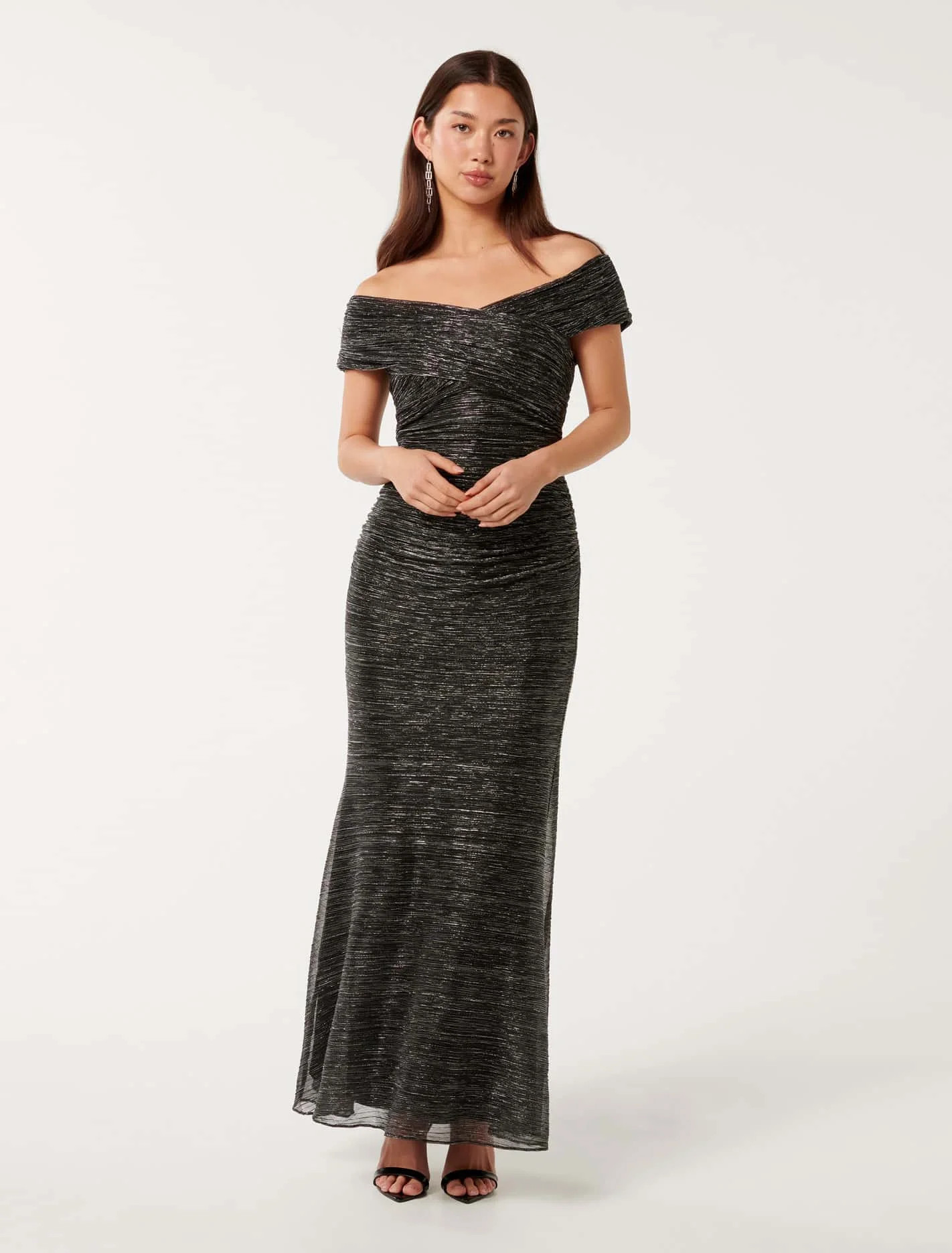 Wilma Off-Shoulder Plisse Maxi Dress | Ever New (CA)