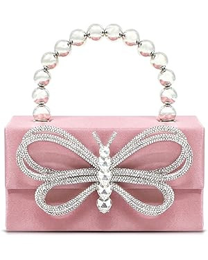 Butterfly Rhinestone Evening Bag, Clutch Purses for Women, Sequin Small Tote Bag, Handbag for Wed... | Amazon (US)