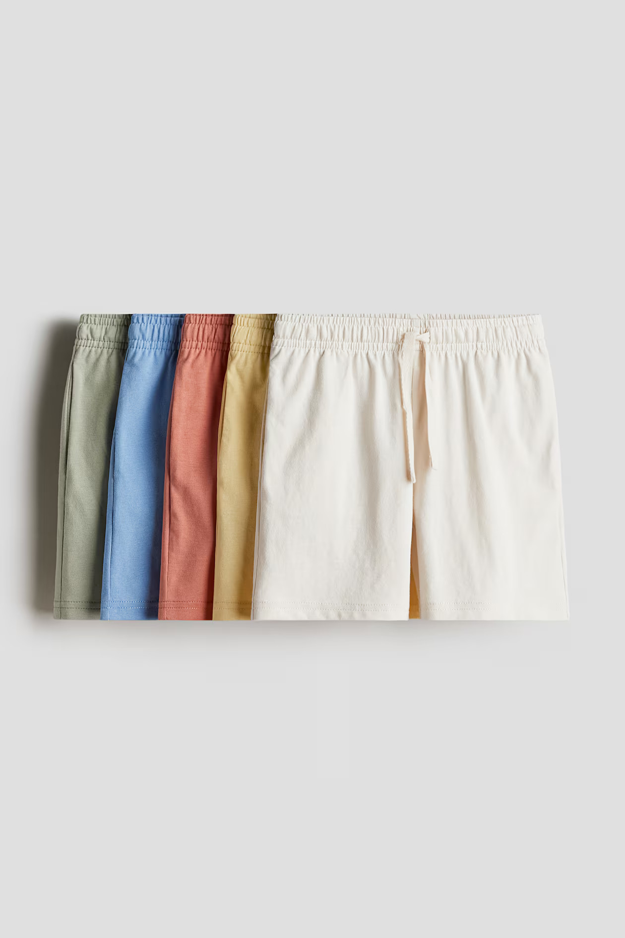 5-pack Cotton Jersey Shorts - Dusty yellow/blue - Kids | H&M US | H&M (US + CA)