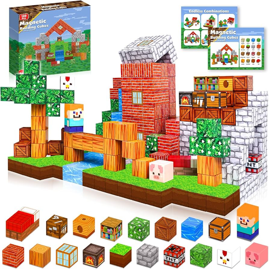 Goody King Magnetic Blocks | 100PCS Magnet Building Cube Game, Constructions Toys for Boys & Girl... | Amazon (US)