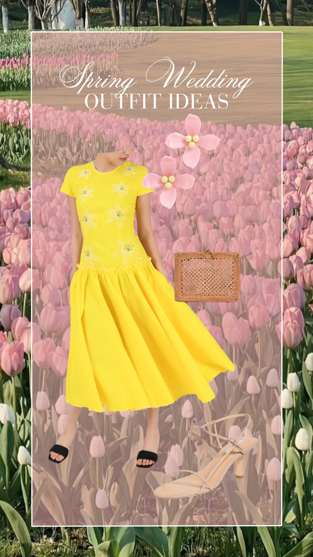 Spring wedding guest outfit idea!