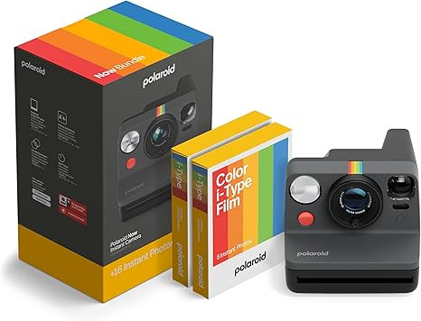 Polaroid Now 3rd Generation I-Type Instant Camera + Film Bundle - Now Black Camera + 16 Color Pho... | Amazon (US)