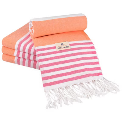 American Soft Linen Turkish Peshtemal Beach Towels, 40" x 70" Size 4 Pack Swim Towels for Beach and Pool Towels | Target