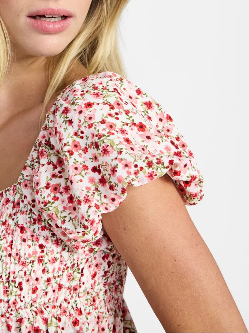 No Boundaries Bubble Sleeve Babydoll Dress, Women’s XXS-XXL | Walmart (US)