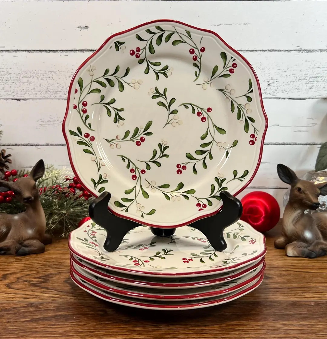Set of 5 - Vintage Better Homes & Garden Heritage Collection Mistletoe Plates - Dinner and Salad ... | Etsy (US)