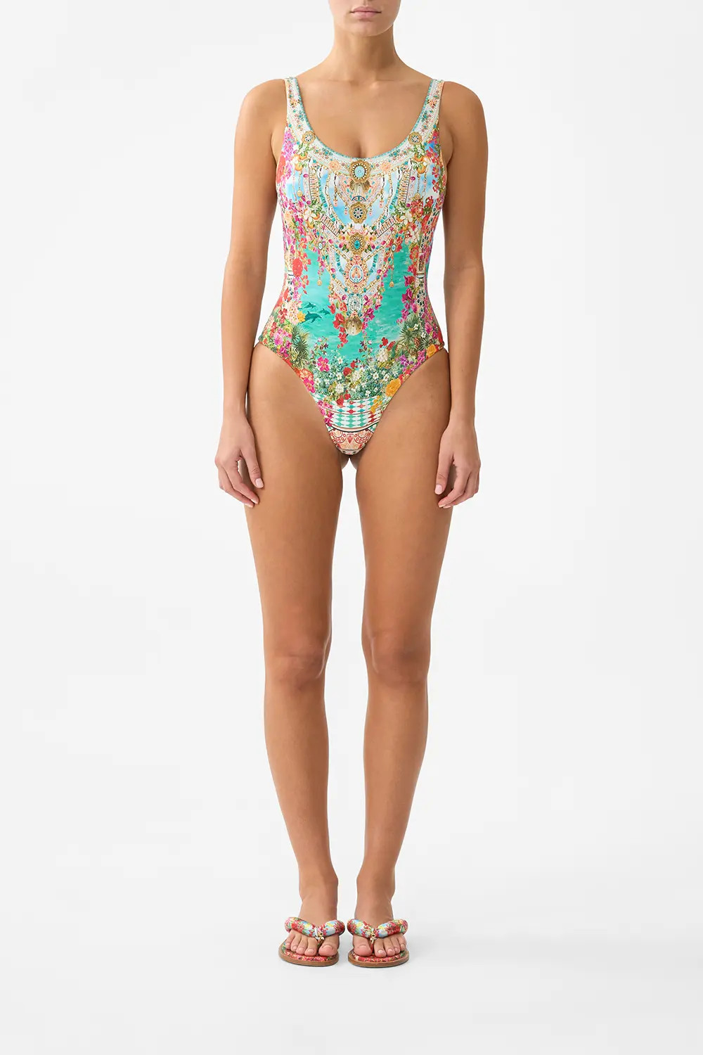 Wide Strap Round Neck One Piece W Low Back (Women) | Nordstrom | Nordstrom