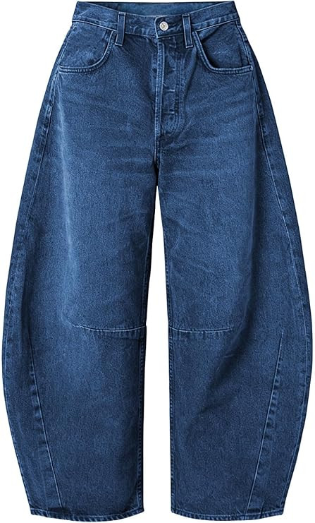 EXLURA Womens Barrel Jeans Wide Leg Y2K Boyfriend Denim Pants Hip Hop Vintage Baggy Jeans Cotton ... | Amazon (US)