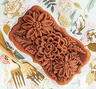 Nordic Ware Wildflower Loaf Pan, 6-Cup, Toffee | Amazon (US)