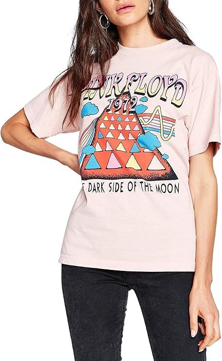 Sofia's Choice Women's Lip Print Tshirt Round Neck Short Sleeve Funny Graphic Tee Shirt Tops | Amazon (US)