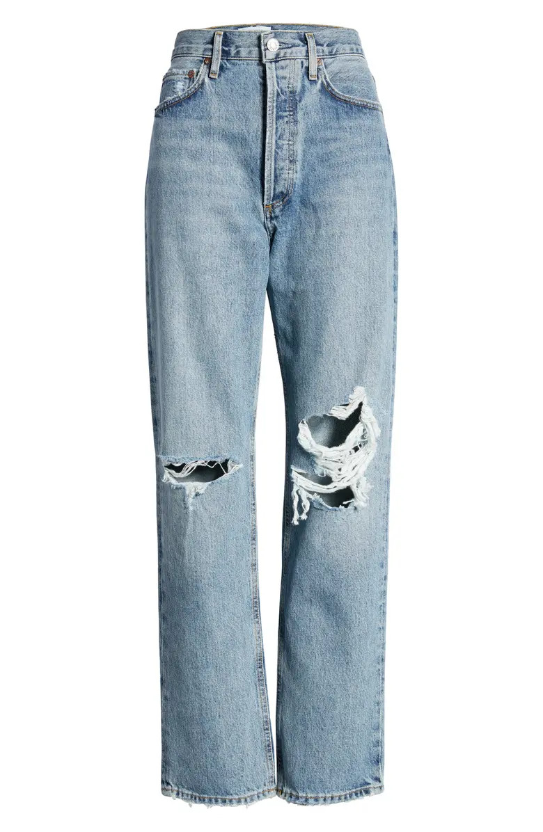 '90s Pinch High Waist Straight Leg Organic Cotton Jeans | Nordstrom