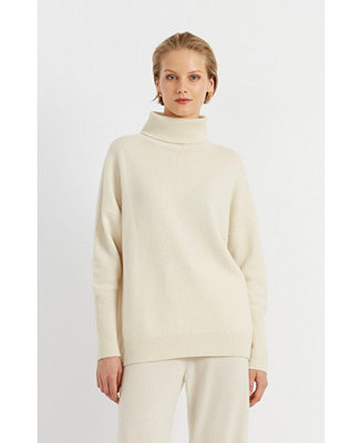 Women's Pure Cashmere Roll Neck Sweater | Macy's