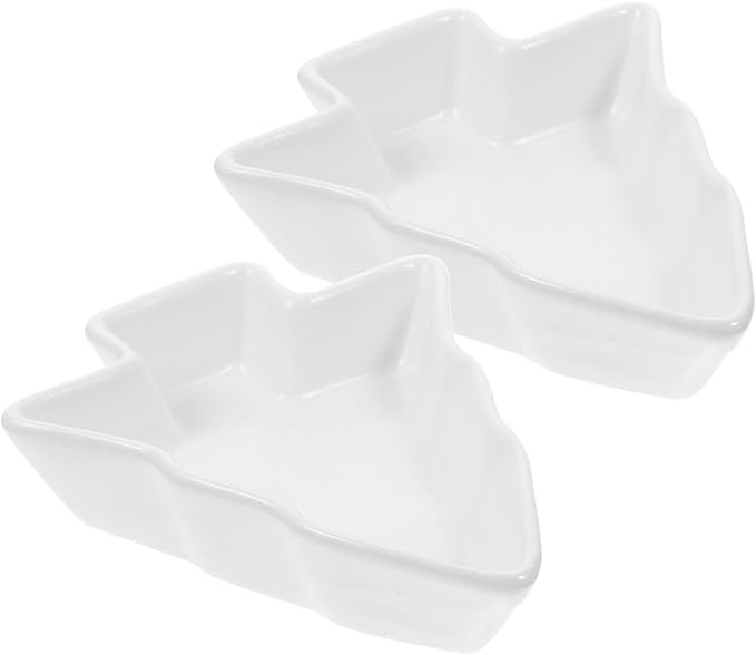 DOITOOL 2Pcs Christmas Tree Shaped Plates Ceramic Christmas Serving Tray Dishes Snack Candy Appet... | Amazon (US)