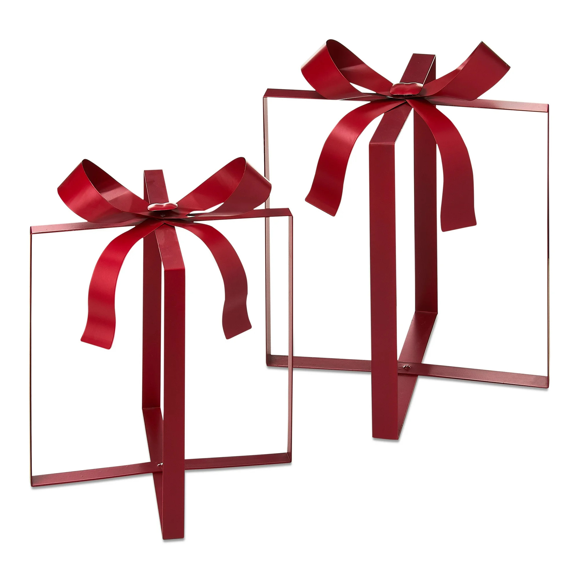 Metal Gift Box Christmas Decorationss, Red, Set of 2, by Holiday Time | Walmart (US)