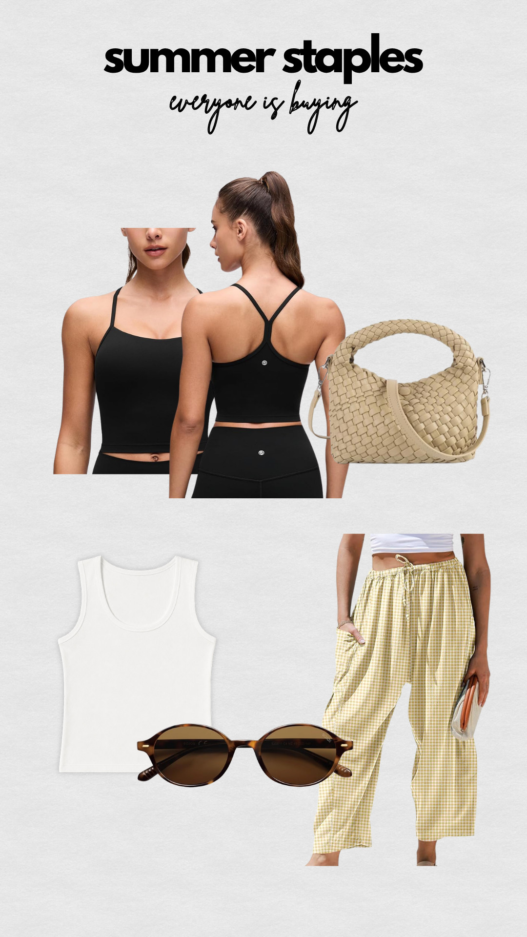 Summer staples everyone is buying! 

 #ltkwomens #summerstaples #topsellers #loved #linenpants #workouttop #wovenpurse #LTKmomlife #LTKSeasonal #LTKWorkwear