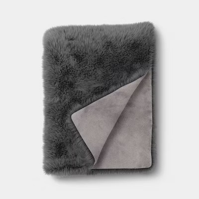 Faux Fur Throw Blanket Gray - Threshold™ | Target
