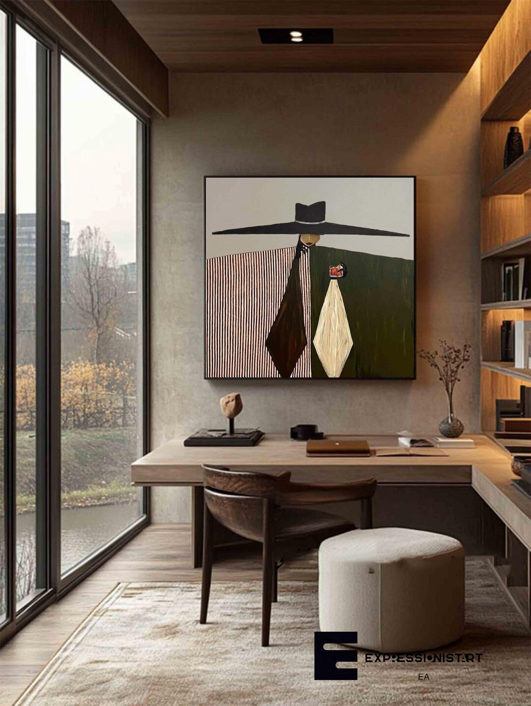 *Title: Abstract faceless man wall art *The Size of the original painting: 122x163cm*Original han... | Etsy (US)