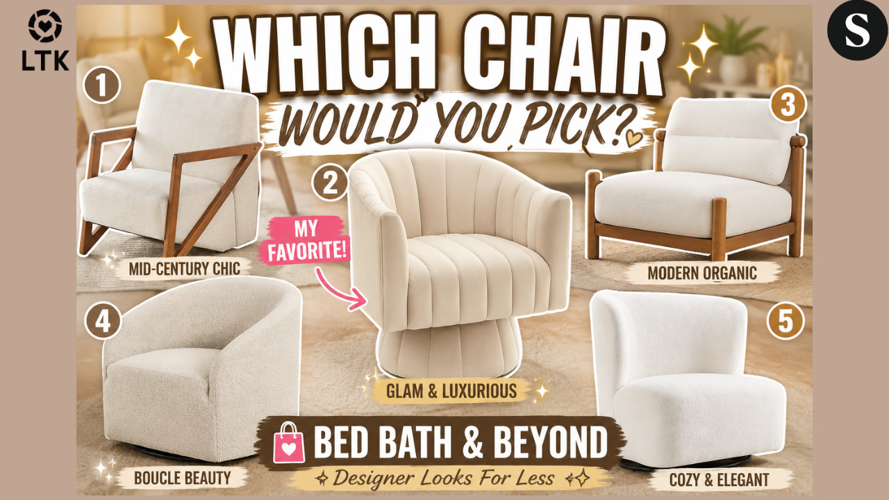Bed Bath & Beyond Accent Chairs That Look Designer 🤎 | Swivel Chair Finds Under Budget

I'm sharing some gorgeous Bed Bath & Beyond accent chair finds that bring luxury style without the luxury price tag! From cozy bouclé swivel chairs to modern wood-framed accent chairs and glamorous velvet barrel chairs, these pieces are perfect for creating a high-end living room, reading nook, beauty room, or bedroom corner.
Which chair would you choose for your home? Let me know in the comments!


✨ Shop my favorite home decor finds through my LTK and ShopMy.

🤎 Love luxury-for-less home decor?

Shop all my favorite finds here:

✨ LTK:


 ✨ ShopMy:
https://shopmy.us/shop/collections/5732108
 
👇 Comment below:



Which chair are you picking? 1, 2, 3, 4, or 5?


#BedBathAndBeyond #AccentChair #SwivelChair #BoucleChair #ModernOrganic #HomeDecor #LivingRoomDecor #InteriorDesign #DesignerInspired #NeutralDecor #CozyHome #FurnitureFinds #HomeStyling #LuxuryForLess #JoyceMichelleOfficial


bed bath and beyond furniture, accent chair ideas, swivel accent chair, boucle chair, modern accent chair, living room furniture, neutral home decor, designer inspired furniture, affordable luxury decor, barrel chair, wingback chair, mid century chair, home decorating ideas, furniture inspiration, cozy home decor, home styling 

 #LTKdayinmylife #LTKOver40 #LTKHome