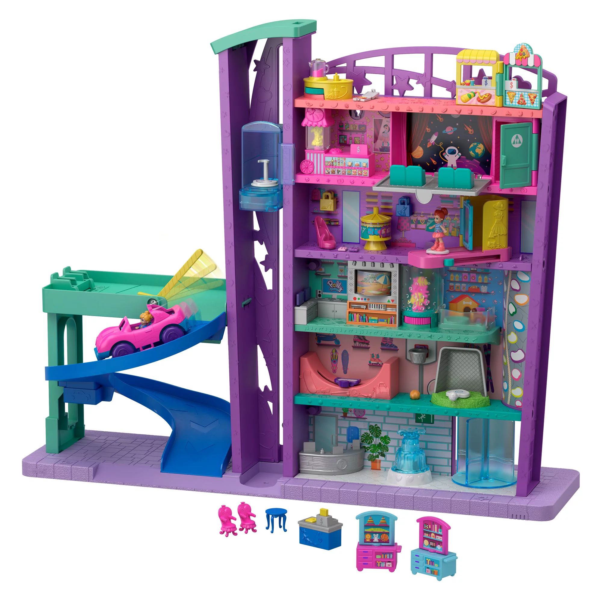 Polly Pocket Pollyville Mega Mall Playset With Themed Accessories - Walmart.com | Walmart (US)