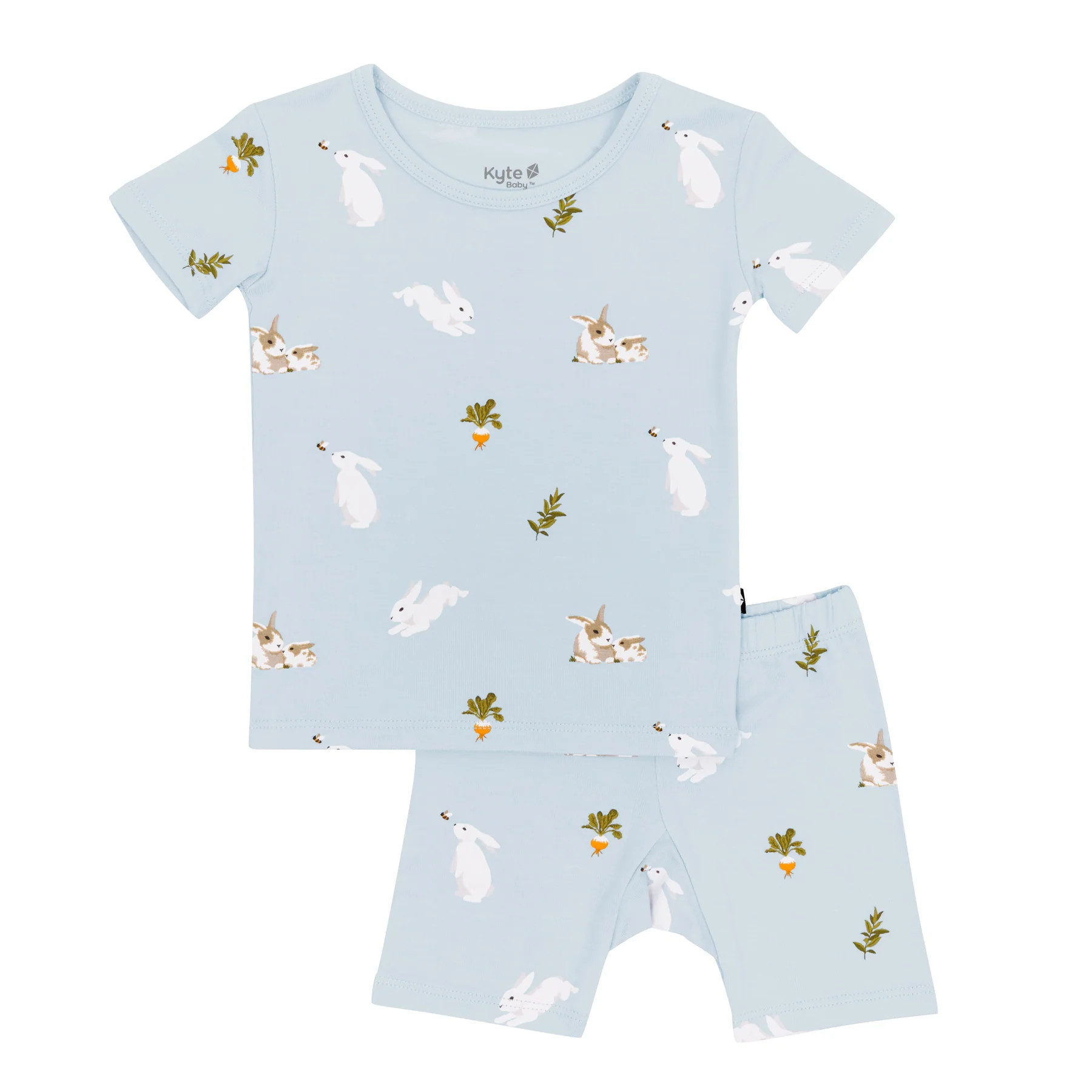 Short Sleeve Pajamas in Ice Rabbit | Kyte BABY