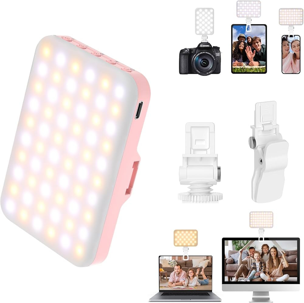 Selfie Light - BANSINE LED Phone Light USB-Rechargeable - Portable Photo Light with 97+ CRI, Up t... | Amazon (US)