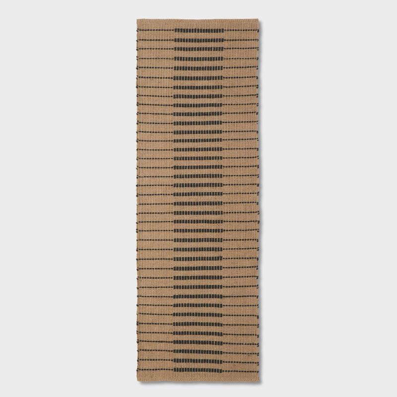 Reseda Hand Woven Striped Jute Cotton Area Rug Black - Threshold™ designed with Studio McGee | Target