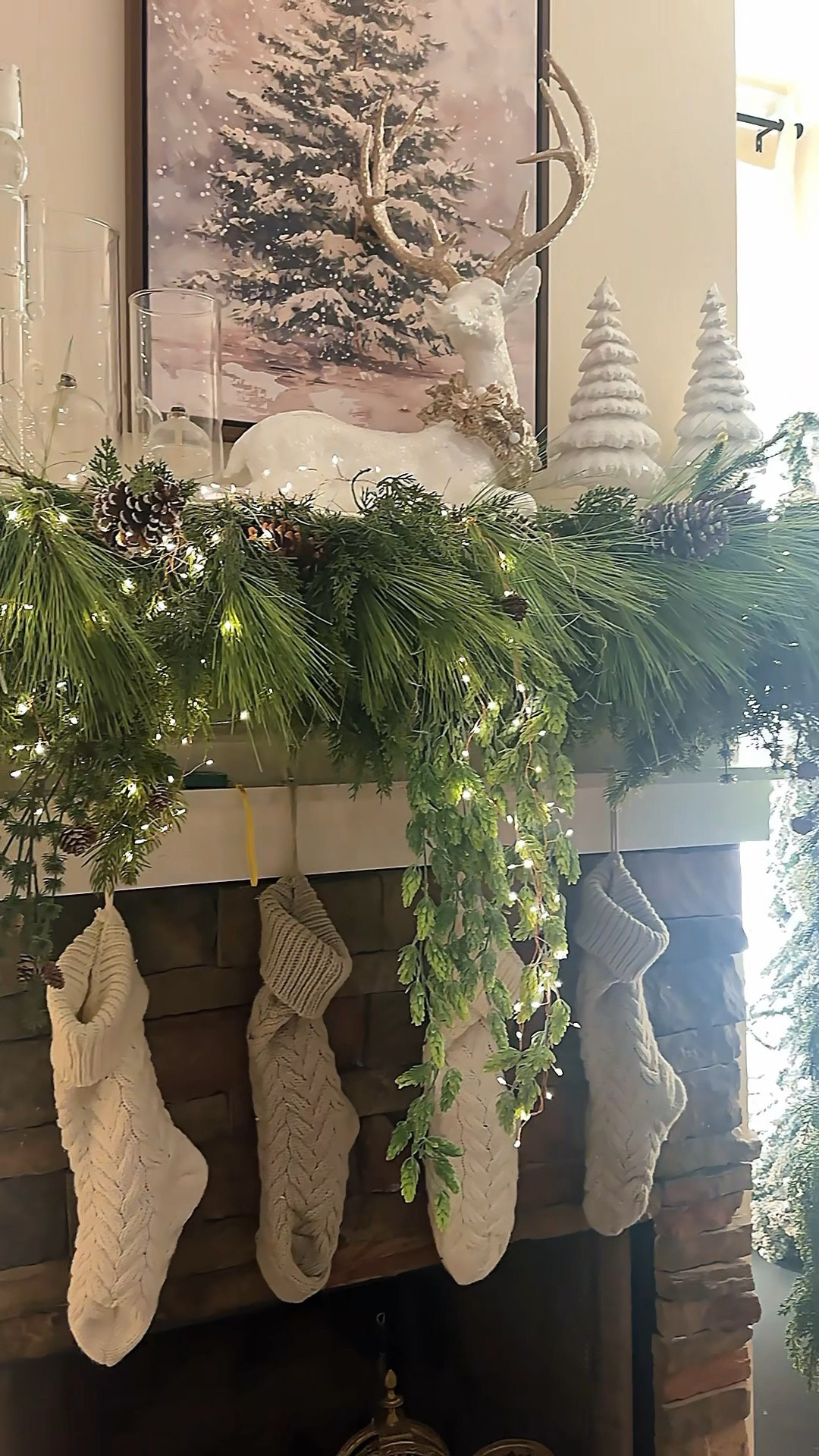 ✨✨A little daytime view of my Christmas decor. I ended up doing the mantle garland once again and I feel like this time. I just really love how it turned out. #christmasmantle #christmasdecor #christmasdecor2025 #christmastiktok #christmas 

#LTKHoliday #LTKSeasonal #LTKHome