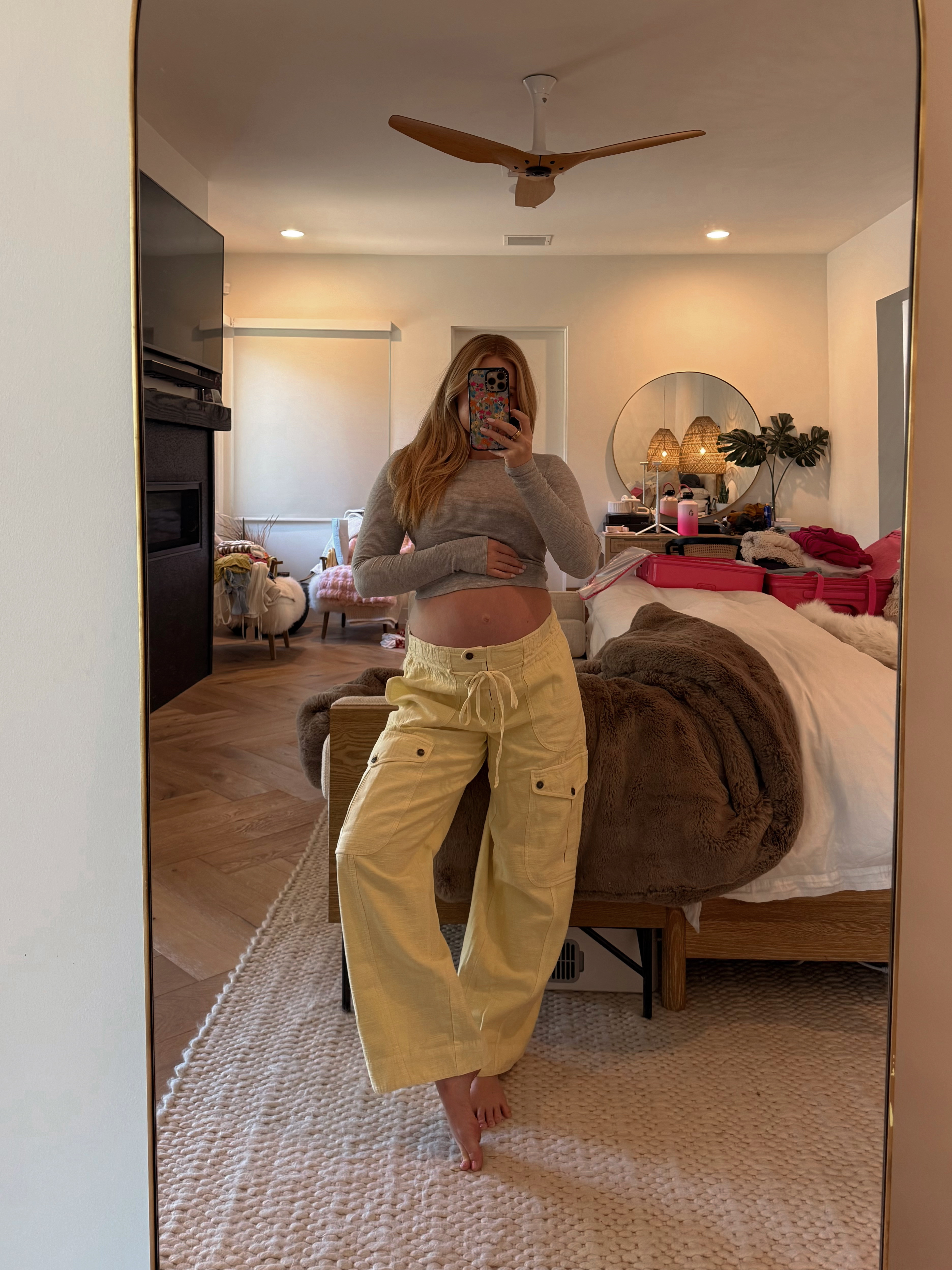 FP Maternity try on! Wearing a size large bottoms 

 #LTKFindsUnder100 #LTKStyleTip #LTKBump