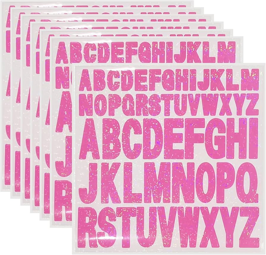 Starboling Letter Stickers,2 Inch+1 Inch Pink Alphabet Sticker,Self Adhesive Vinyl for Crafts Out... | Amazon (US)